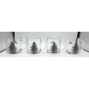 12 Ounce Glassware Mug Christmas Tree by Spode Set of 4 Pattern Code: SP CHT