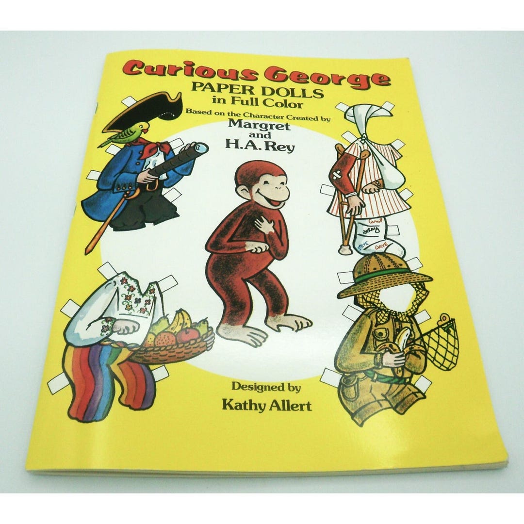 Curious George Paper Dolls Book Full Color Cut-out Dover Vintage 1982 ...