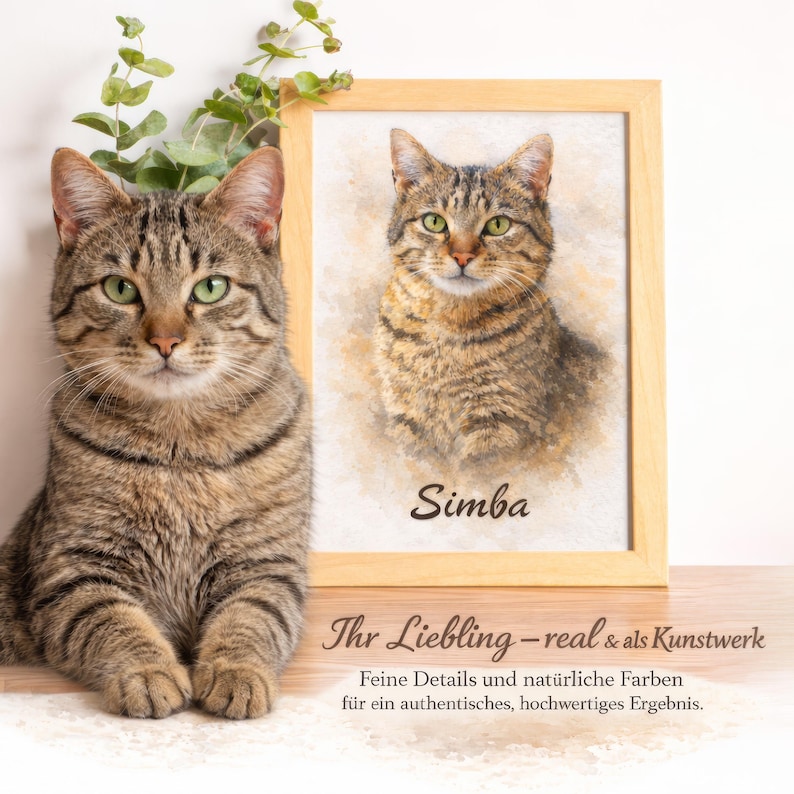 Personalized pet portrait on canvas/watercolor painting style/unique gift/pet picture/pet portrait from photo image 3
