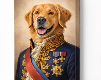 Personalized pet portrait on canvas or poster – oil effect – Unique gift for animal lovers