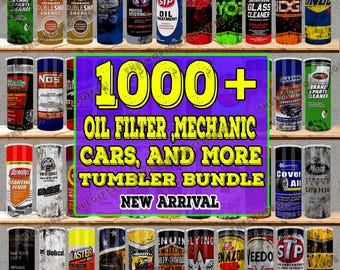 Oil Filter Mechanic Tumbler Wrap Bundle: 20oz Sublimation Design (PNG Digital Download