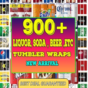 Liquor & Soda Tumbler Wrap Bundle: 20oz Sublimation PNG (Digital Download