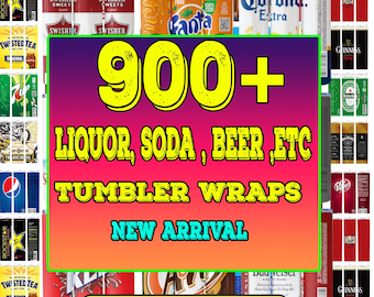 Liquor & Soda Tumbler Wrap Bundle: 20oz Sublimation PNG (Digital Download