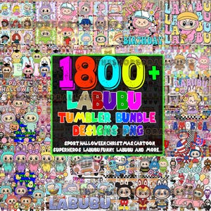 Ponad 1800 projektów Labubu PNG Mega Bundle, Labubu Clipart, Labubu PNG, Uroczy wektor Labubu, Postać z kreskówki, Pliki Cricut Cyfrowe Labubu