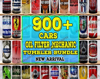 Car Mechanic Oil Filter Design Bundle: 20oz Tumbler Wrap (PNG Digital Download)