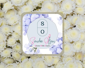 Floral Logo Template for Florist | Editable Canva Logo | Feminine Flower Shop Design
