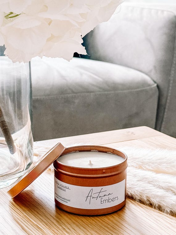 Autumn Candles - Autumn Embers - Rose Gold Tin