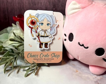 Chibi Elf FriernMage |  Anime Inspired Magnetic Bookmark,  Laminated
