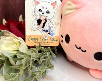 White Demon and Sadaharu |  Anime Inspired Magnetic Bookmark,  Laminated