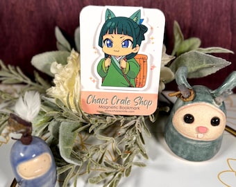 Apothecary Cat Outing |  Anime Inspired Magnetic Bookmark,  Laminated