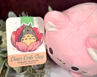 O - Totoro Kawaii |  Anime Inspired Magnetic Bookmark,  Laminated