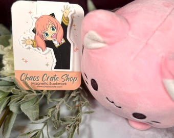 Spy Girl Says HELLO |  Anime Inspired Magnetic Bookmark,  Laminated
