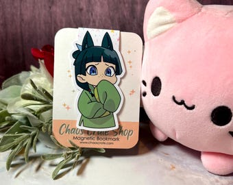Concerned Apothecary Cat |  Anime Inspired Magnetic Bookmark,  Laminated