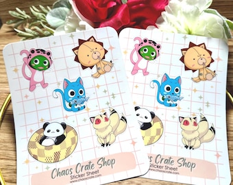 Side Kick Cuties | Anime Inspired Matte Vinyl Laminated Stickers [ 2 Sheets]