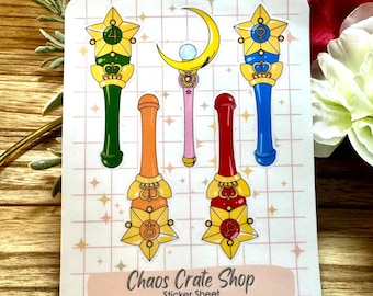 Anime Inspired Matte Vinyl Laminated, Sticker Sheet