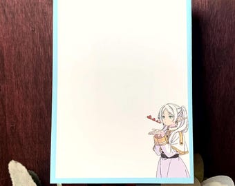 Frieren Anime Memo Pad  – Blowing Kisses , 3.5" x 4.75" Stationery