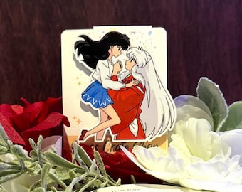 Demon Dog and Priestess |  Anime Inspired Magnetic Bookmark,  Laminated