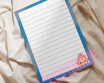Anime Inspired Kawaii Fire Notepad