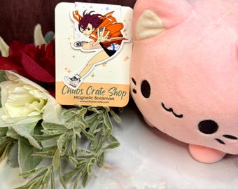 Momo |  Anime Inspired Magnetic Bookmark,  Laminated