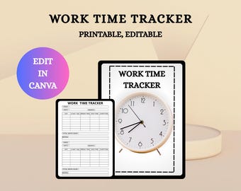 Work Time Tracker | Productivity and Task Manager | Daily Schedule Organizer, Work Log & Time Management Planner | Efficiency Tracker