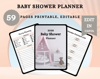 2025 Baby Shower Planner | Event Organizer, Budget Tracker and To-Do List | Baby Shower Ideas, Guest List & Party Planning Guide
