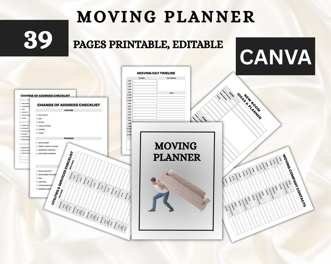 Moving Planner | Home Relocation Organizer | Packing Checklist | Moving ...
