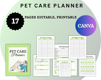 Planner voor dierenverzorging | Gezondheids- en welzijnsdagboek voor huisdieren | Huisdierschema, voedings- en medicatielogboek | Organisator veterinaire afspraken en dierenverzorging