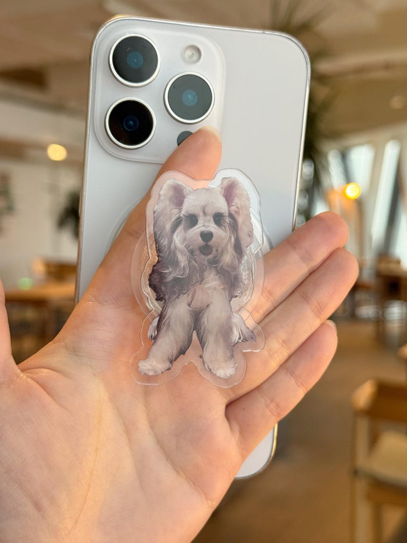 Personalized Pet Photo MagSafe Phone Grip, Custom Resin Phone Stand bild 4