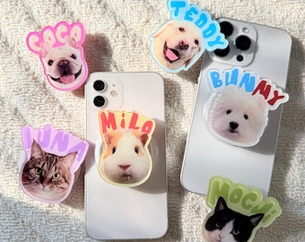 Personalized Pet Photo MagSafe Phone Grip, Custom Name Resin Phone Stand