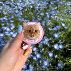 Personalized Spinning Pet Phone Grip: Custom Photo MagSafe Stand image 8