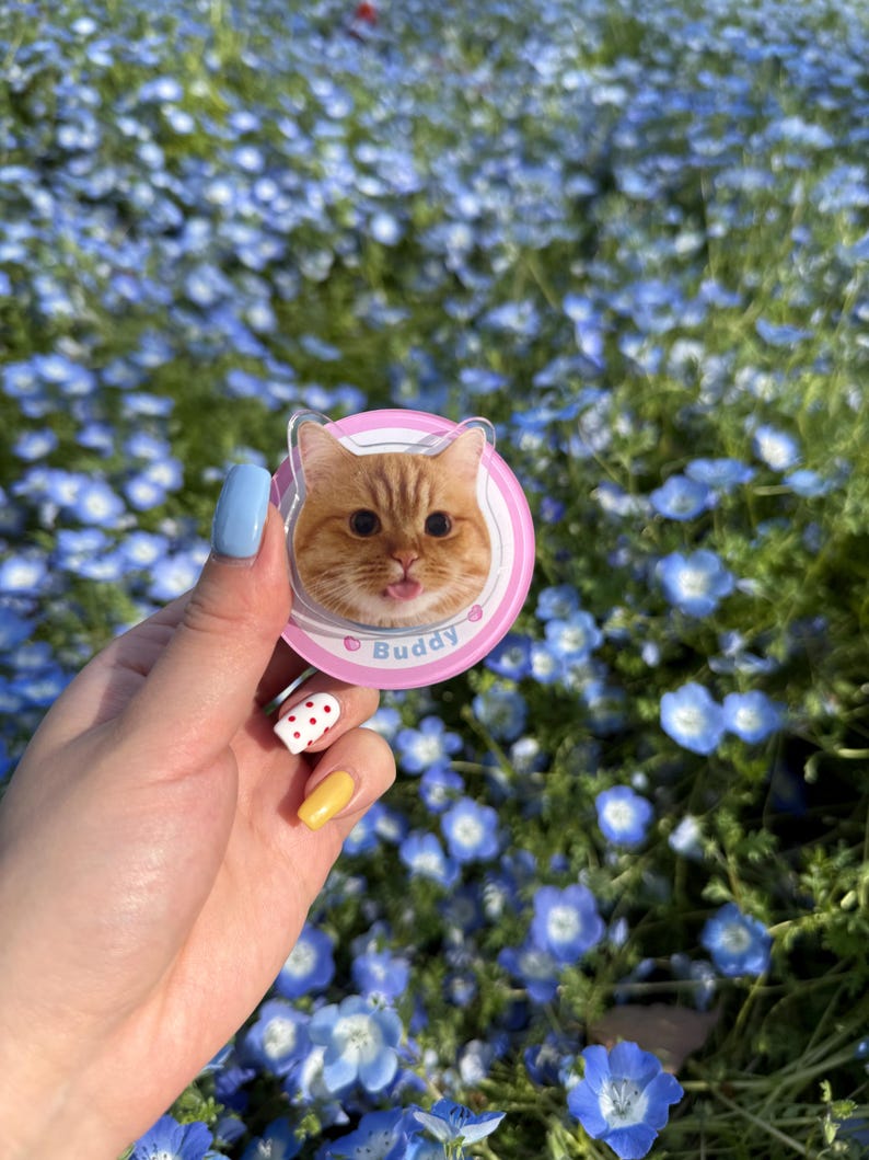 Personalized Spinning Pet Phone Grip: Custom Photo MagSafe Stand image 8