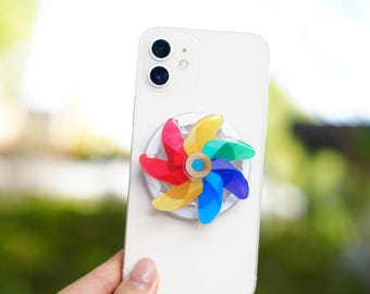 Supporto magnetico per telefono con supporto a forma di girandola: supporto magnetico per telefono con supporto adesivo in resina
