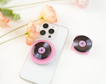 Spinning Record Phone Grip: Resin Grip, Magnetic or Adhesive