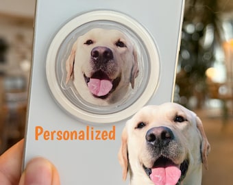 Personalized Pet Photo MagSafe Phone Grip, Custom Resin Phone Stand