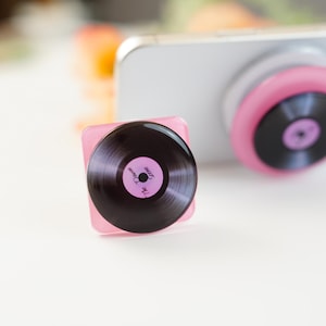 Spinning Record Phone Grip: Resin Phone Stand
