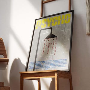 Psycho Movie Poster | Alfred Hitchcock Horror Art | Minimal Digital Download | Classic Film Wall Deco
