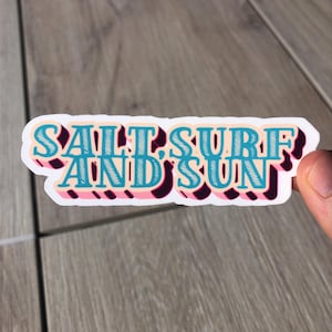 Aufkleber – Salzbrandung und Sonne – Sarkastische Aufkleber, Zitate, wasserfestes Vinyl für Wasserflasche, Computer usw.