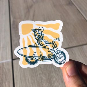 Sticker - squelette chill - Autocollants sarcastiques, citations, en vinyle imperméable pour gourde, ordinateur etc
