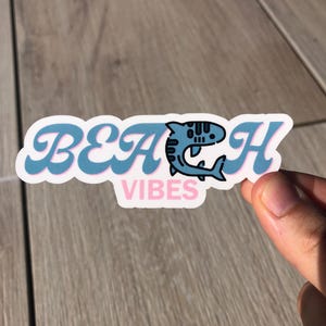 Aufkleber – Hai mit Strandstimmung – Sarkastische Aufkleber, Zitate, wasserfestes Vinyl für Wasserflasche, Computer usw.