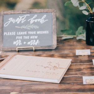 Tropical Wedding Guest Book, Wood Wedding Book, Beach Wedding Guest Book, Small Outdoor Wedding, Palm Trees image 7