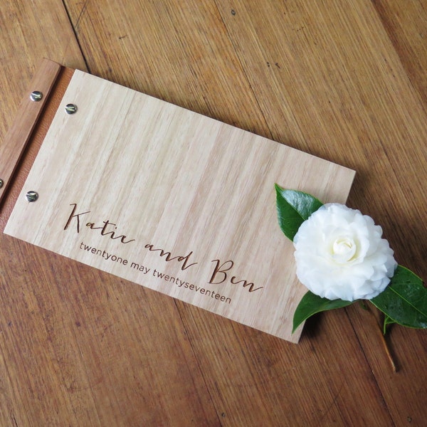 Wedding Guestbook, Intimate Wedding, Unique Wedding Guest Book, Wooden Wedding Book