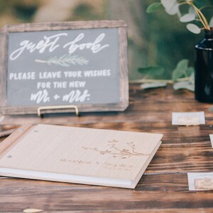 Wedding Guest Book, Unique Wedding Guest Book, Rustic Wedding, Mountain Outdoor Wedding, Wood Wedding Guestbook image 7