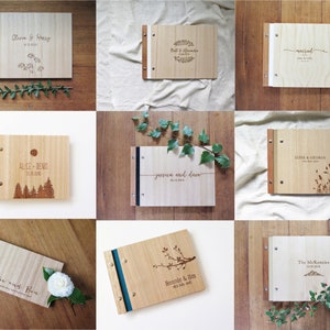 Wood Wedding Guest Book, Fifth Anniversary, Wedding Guestbook, Guest Book, Polaroid Wedding Guest Book image 2