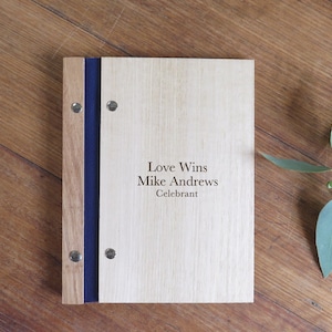 Carpeta para celebrantes de bodas, portafolios de madera, carpeta de exhibición grabada personalizada