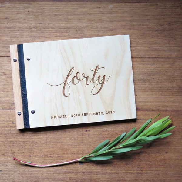 Fortieth Birthday Guest Book, Party Guest Book, Photo Booth Album, 40th Birthday