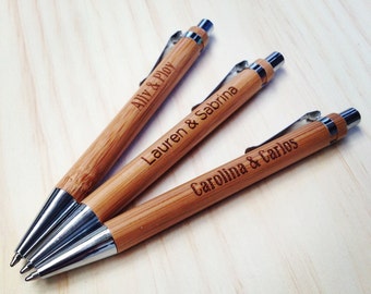 Pen Custom Engraved, Bamboo Pen, Wedding Signing Pen