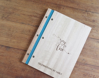 Celebrant Folder, Wedding Service Folder, Wood Portfolio