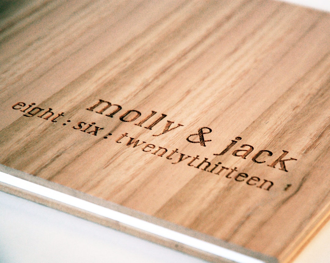 Wood Wedding Guest Book, Custom Engraved Guest Book, Wedding Guest Book ...