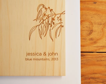 Eucalyptus Wedding Guest Book, Australian Wedding, Unique Wedding Guest Book, Wood Wedding Book