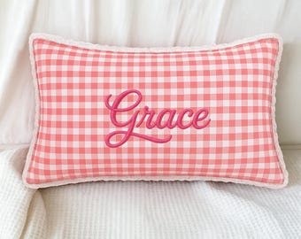 Custom Embroidered Name Pillow, Nursery Pillow, Decorative Baby Name Pillow, Newborn Room Decor, Custom Baptism Keepsake,  Baby’s First Gift